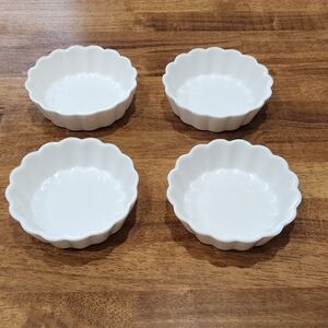Ciroa White Porcelain Mini Fluted Quiche Dishes 5inches